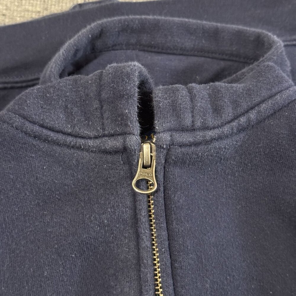 Polo Ralph Lauren Unisex Kids Navy Blue Full Zip Hooded Sweatshirt Size 6 120/60 - Picture 12 of 15